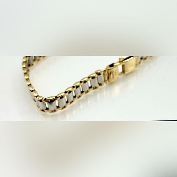 New 14k Italian Gold Men's 8-1/4" Two-Tone Link Bracelet, 18 grams - Picture 13 of 13